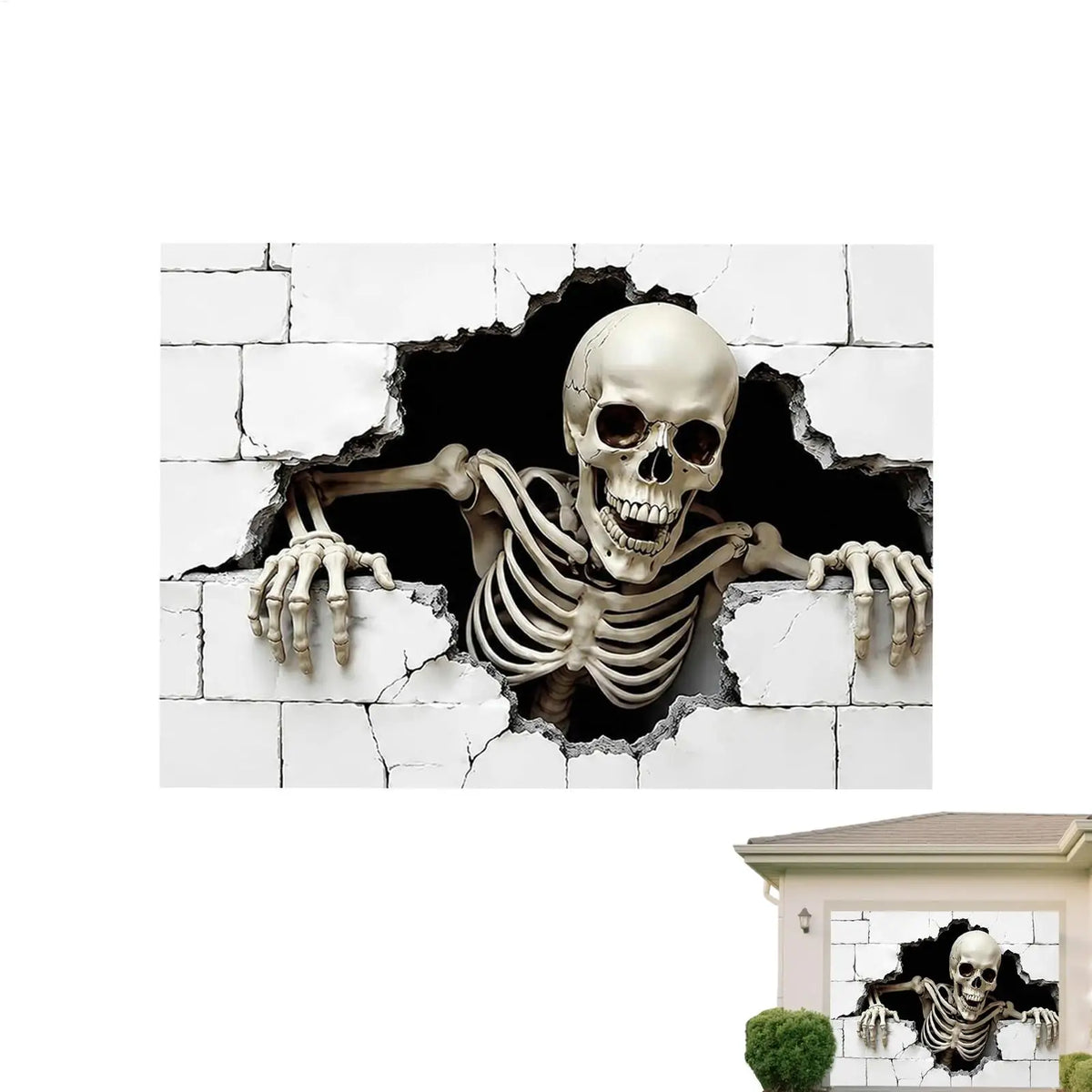 Halloween Garage Door Decorations Large Spooky Thick Fabric Vibrant Halloween Garage Door Banner Cover Decorations for Home Yard