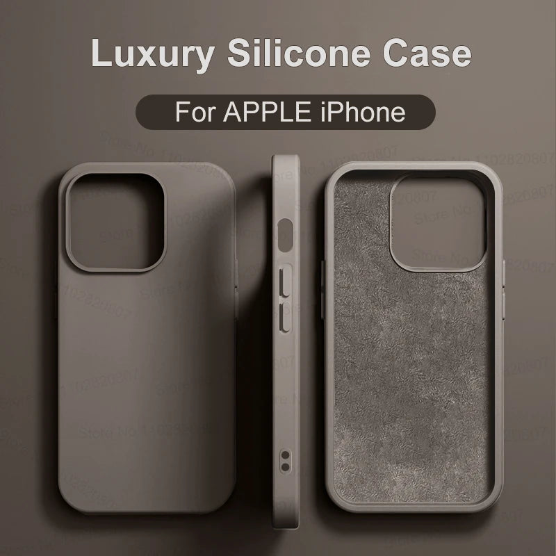 Luxury Shockproof Case For Apple iPhone 11 12 13 14 15 16 17 Pro Max 17 Air Plus Liquid Silicone Cases Cover Phone Accessories