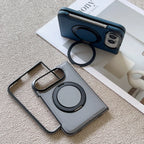 360° Rotating Bracket Magnetic Case For iPhone Duo For Magsafe PU Leather Shockproof Cover Funda