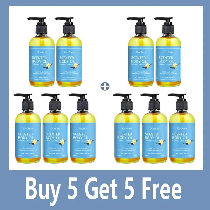 Caramel Vanilla Body Massage Oil Moisturizing Nourishing Smoothing Skin Care Relieve Stress Muscle Relaxing Body SPA Oils
