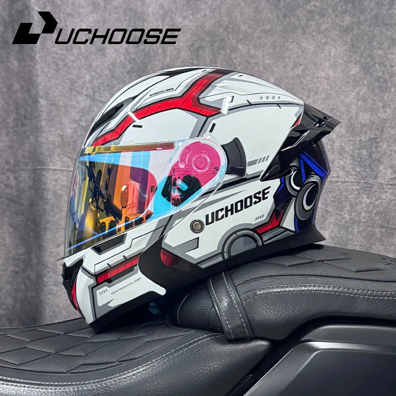 High Quality DOT Motorcycle Helmet Four Seasons Motocross Racing Modular Flip Up Casco Moto Men Women Off Road Helmet Unmasked