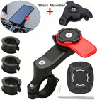 1set Motorcycle, Bicycle Handle, Mobile Phone Holder, Detachable 360 ° Rotating Shock-absorbing Mobile Phone Holder