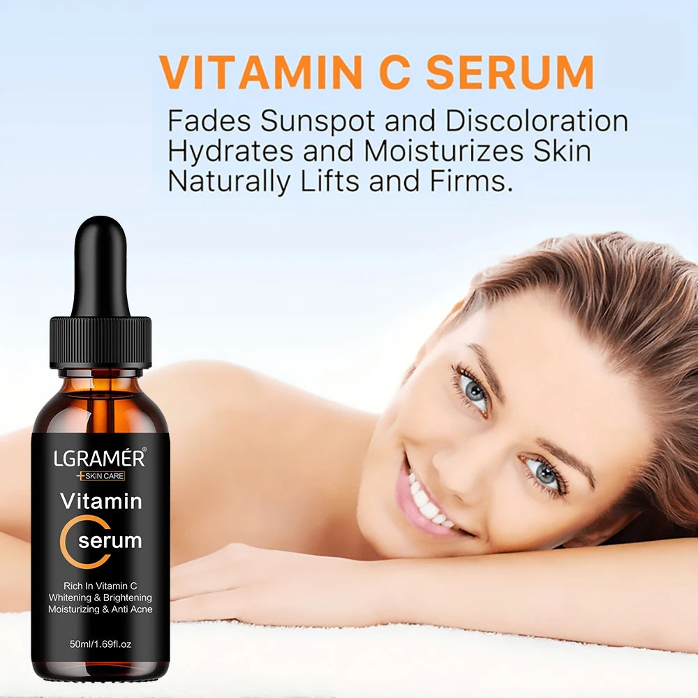 Skincare Products Vitamin C Facial Serum Brighten Skin Lighten Spots Hyaluronic Acid Face Essence Skin Care Products 30/50ml