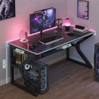 80x50cm Gaming Desk Metal Frame Modern Home Office Table Study Writing Desk Workstation Work Table for Bedroom Office Gaming Room
