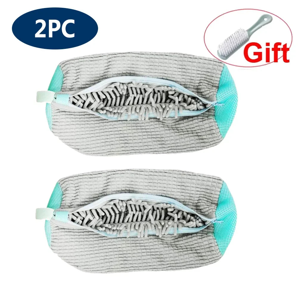 Shoes Washing Bag Laundry Bag Padded Shoe Protector Fluffy Fiber Polyester Laundry Wash Bag Machine Washable Organizer