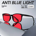 Unisex Red Yellow Orange Tinted Anti Blue Light Glasses, Night Sleep Red Lens Filter Eyewear for Eye Strain Relief