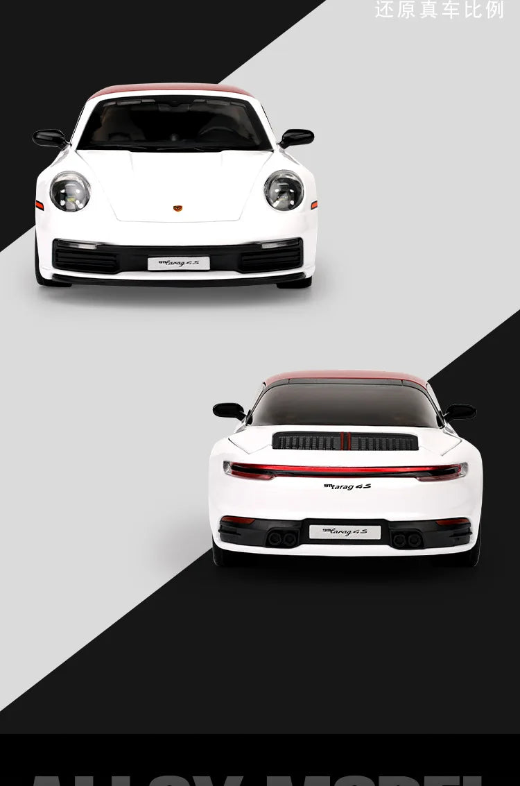 1:32 911 Targa 4S Sports Car Alloy Car Model Simulated Children's Toy Collection Ornaments for Boys Gifts