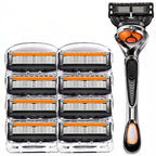 5-Layer Replaceable Safety Blades, Men's Manual Razor, Stainless Steel Blades, Suitable for Daily Facial Cleaning and Care