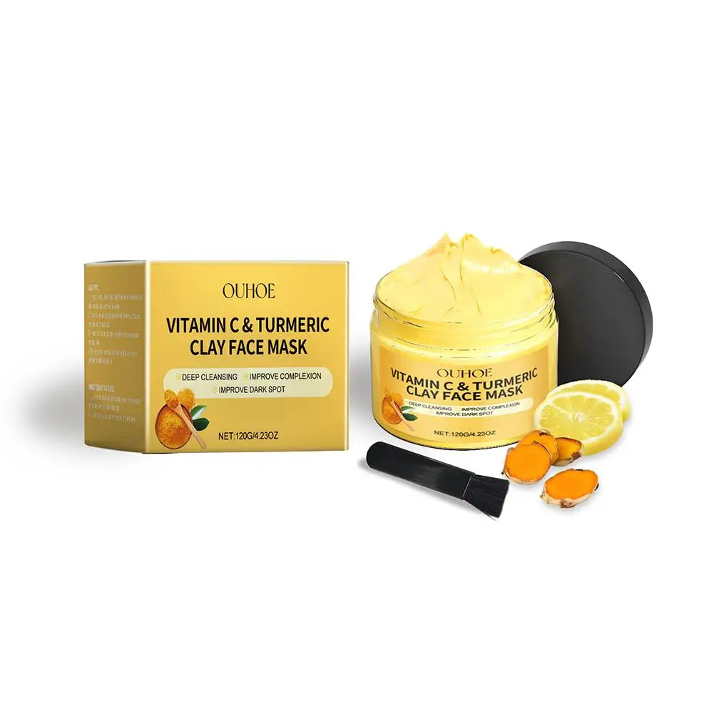 Turmeric Vitamin C Clay Mask Clay for Dull & Blemish-Prone Skin, Deep Cleansing Facial Mask, Face Masks Skincare Oil Control