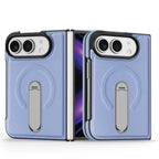 For Magsafe For iPhone Duo Case Luxury Matte Leather Magnetic Rotating Ring Holder Shockproof Protection Back Cover Accessories