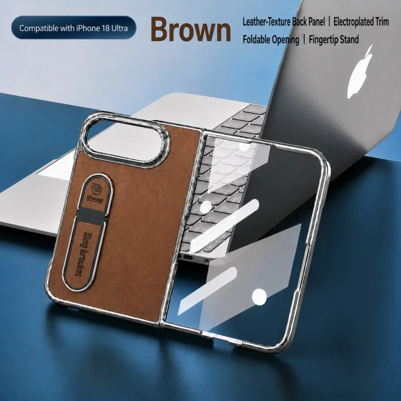 Korean Style Finger Bracket Shockproof Hard Back Phone Case for iPhone Duo 5G
