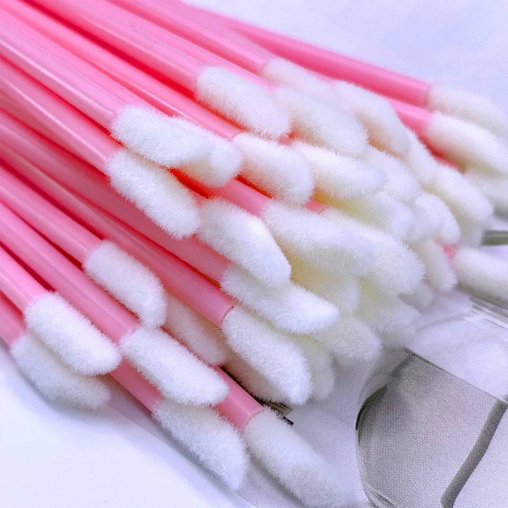 100Pcs Disposable Lip Brush Eyelash Extension Makeup Brushes Lash Extension Mascara Applicator Lipstick Wands Cosmetic Tools