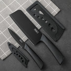 Kitchen knife set, including cleaver, chef's knife, and fruit knife, with knife block, suitable for peeling meat and vegetables