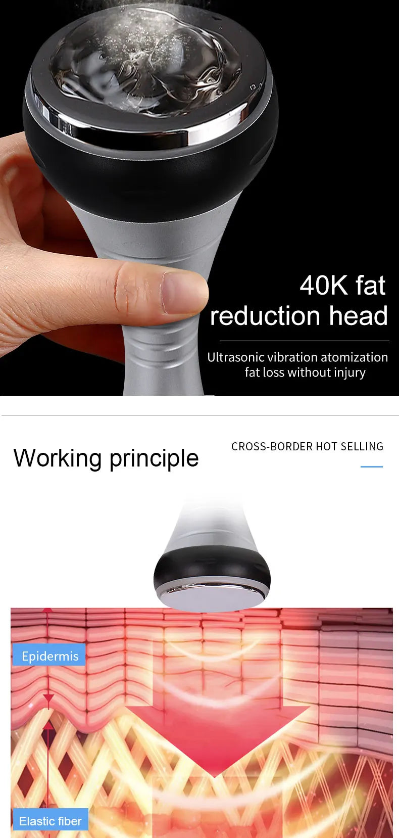 Ultrasonic 40KHz Cavitation Machine Body Massager Slimming Fat Burning Beauty Device Loss Burner Skin Tightening Weight Loss