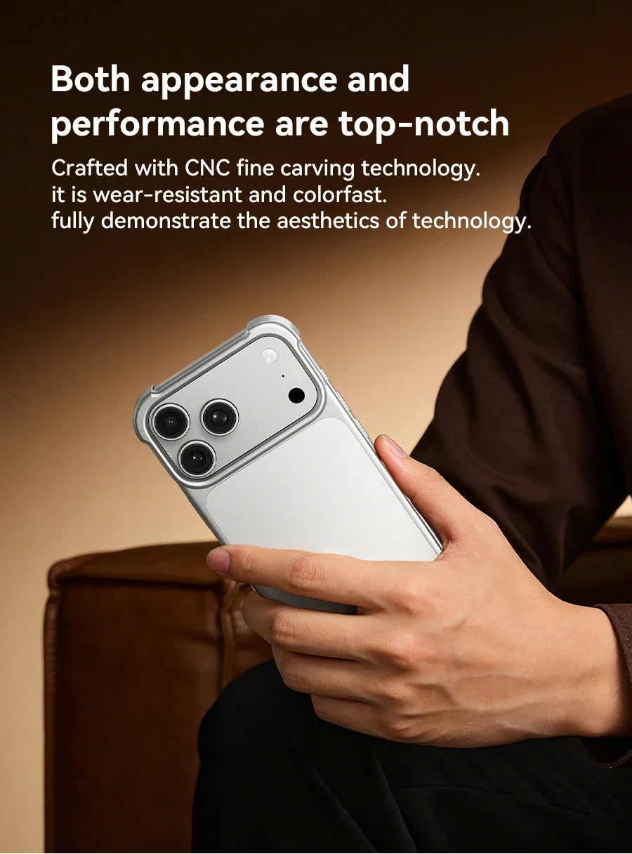 Genuine Aluminum SEBS Rubber Metal Bumper Double-layer ARC Case for IPhone 18 17 Pro Max Air Unique Design High-strength Cover