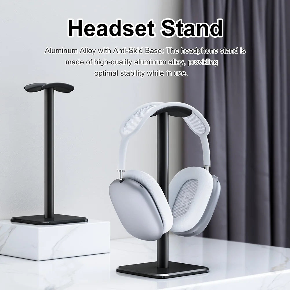 Aluminium Alloy Headphone Stand Holder Rack Space Saving Desktop Organizer Display Earphone Mount Hanger Headset Support Stand