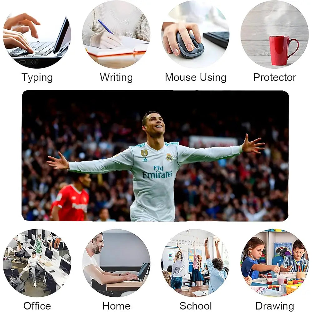 hot team R-rONALDO C Mouse Pad Mousepad Large Gaming Mouse Pad LockEdge Thickened Computer Keyboard Table Desk Mat