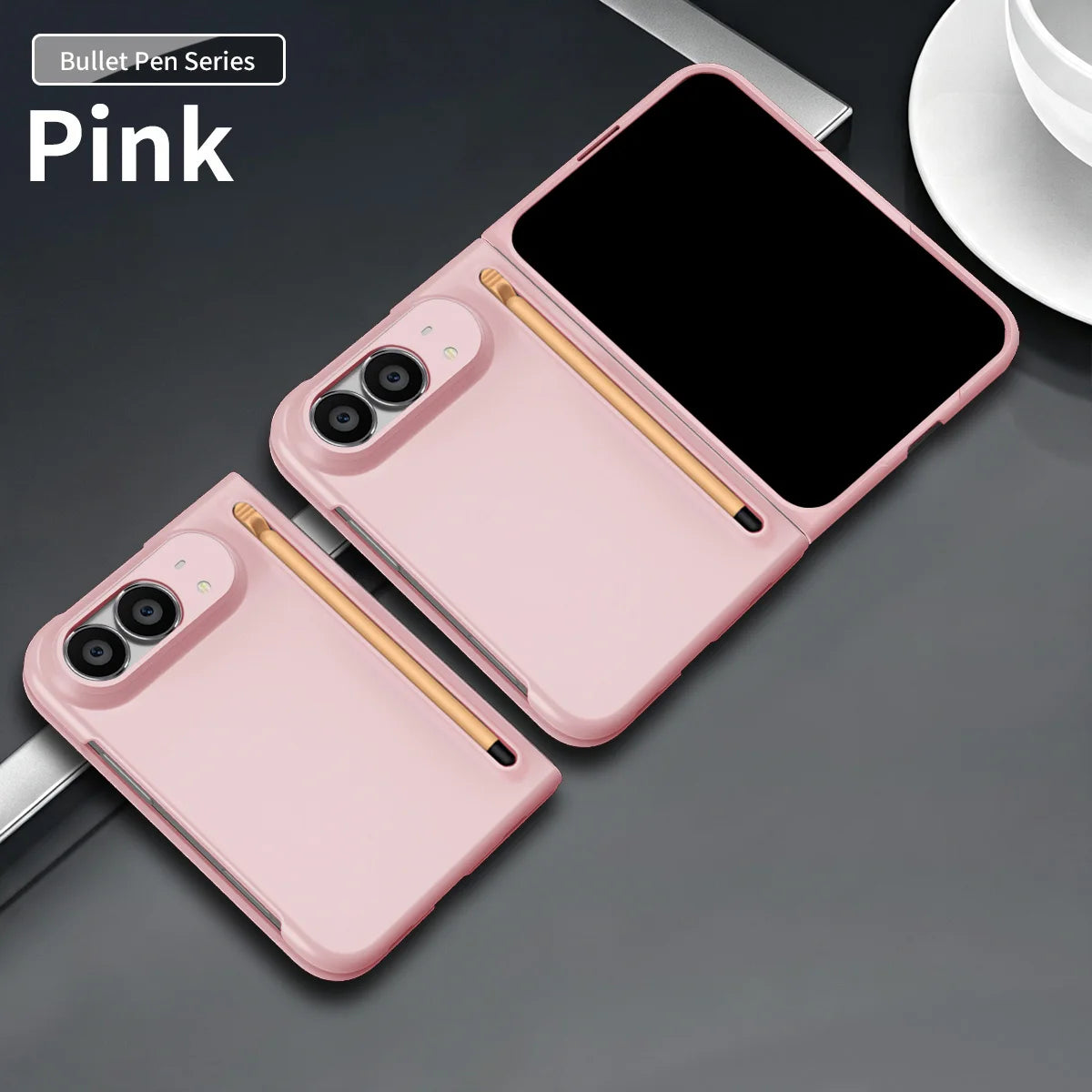 Matte S-Pen Case for iPhone Duo Fold Cover with Built-in Tempered Glass Screen Protector Skin-Friendly Anti-Fingerprint