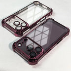 Luxury Buffer Impact Shockproof Plating Transparent Phone Case For iPhone 18 17 16 15 14 13 12 11 Pro Max 16Plus Air Clear Cover