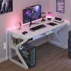 80x50cm Gaming Desk Metal Frame Modern Home Office Table Study Writing Desk Workstation Work Table for Bedroom Office Gaming Room