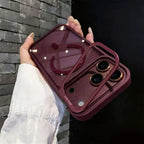 Luxury Bracket Stand Magnetic Phone Case for iPhone 18 Pro 17 16 Plus 15 14 13 12 Pro Max With Lens Protector Cover for Magsafe