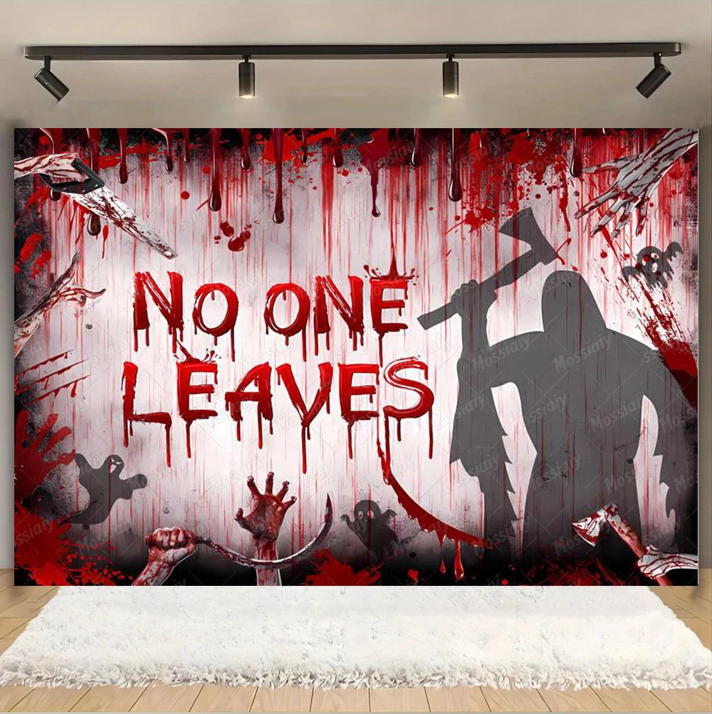 Horror Halloween Photography Background Moon Night Castle Forest Pumpkin Lantern Skeleton Family Party Photo Backdrop Decoration