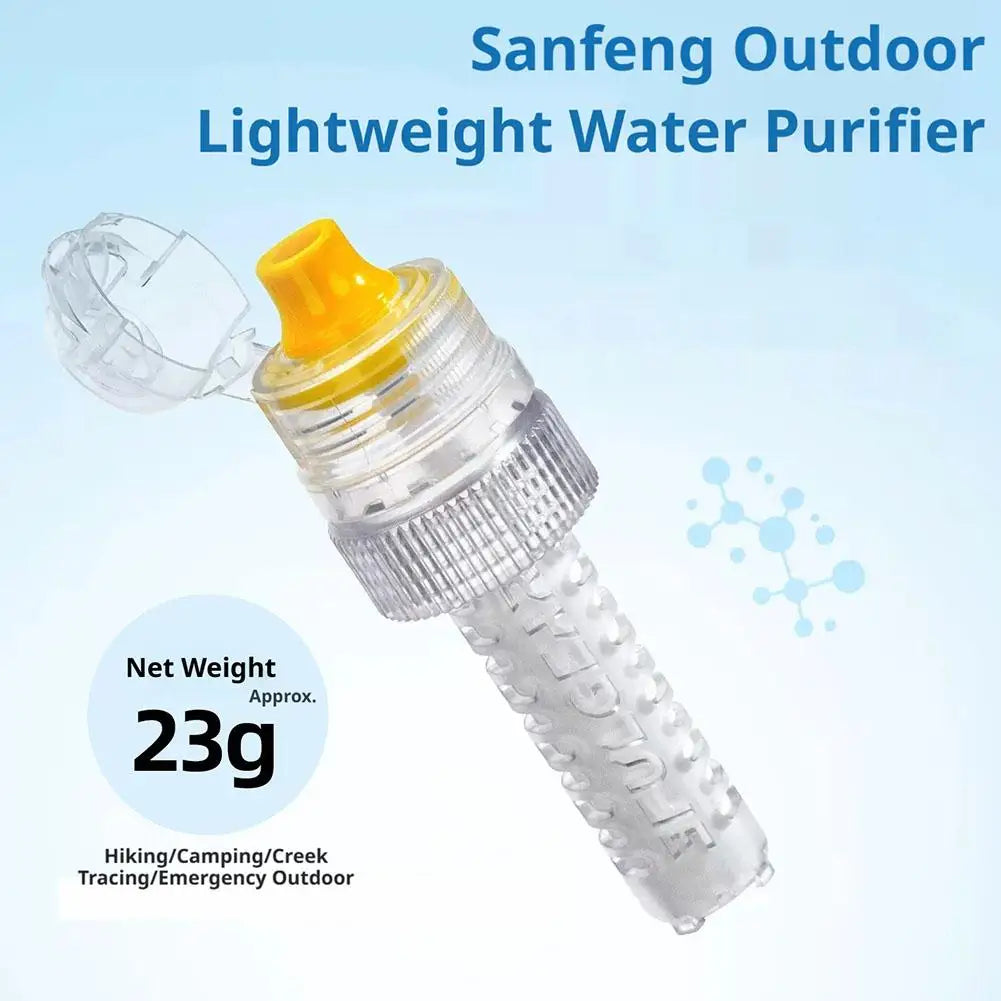 Portable Water Filter 0.1 Micron Hollow Fiber Membrane 28 30mm Bottle Adapter Ultralight Purifier for Camping Hiking Emergency