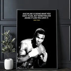 Mike Tyson Muhammad Ali Motivational Quote Poster Sticky Wall Art Printing Waterproof Home Living Bed Room Bar Aesthetic Decor