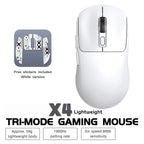 Wireless Mouse Bluetooth 5.4 2.4G Type-C Tri-Mode Rechargeable Gaming Mouse 8000 DPI 1000Hz Lightweight 58g RGB Mouse for PC Laptop Phone Tablet