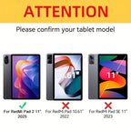 Case for Xiaomi Redmi Pad 2 2025 11-inch PU Leather Flip Smart Cover,Magnetic Stand Case,Soft Silicone Back Shell