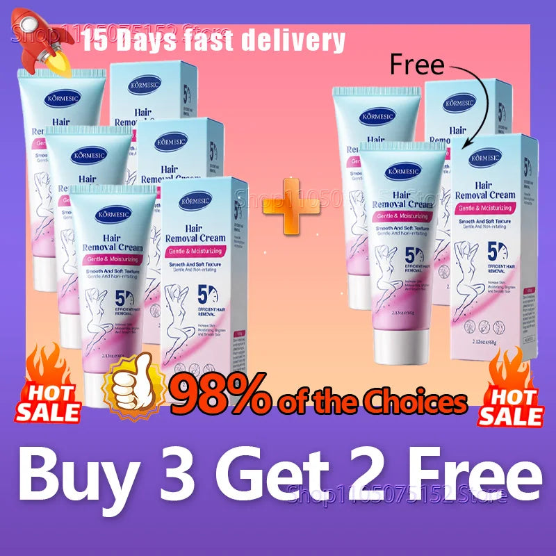 Hair Removal Cream Body Hair Remover Gentle Depilatory Cream Moisturizing Smooth Skin Care for Women Men Legs Arms Underarm Dail