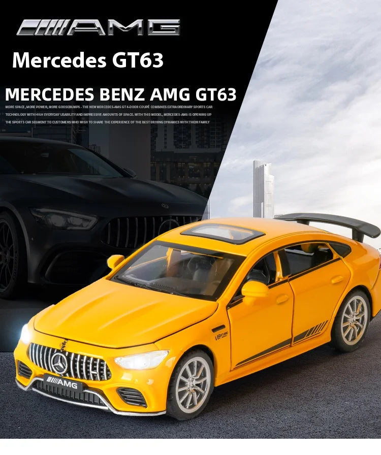1:32 Mercedes Benz AMG GT63  Sports Car Alloy Diecast Car Model Sound Light Pull Back Toys Ornaments Gift For Children Collect