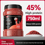PAINTPET Bio-Mimetic Bloodworm Fish Food, Slow Sinking Protein Pellets for Tropical Fish, Universal Diet for Guppy, Tetra, Betta