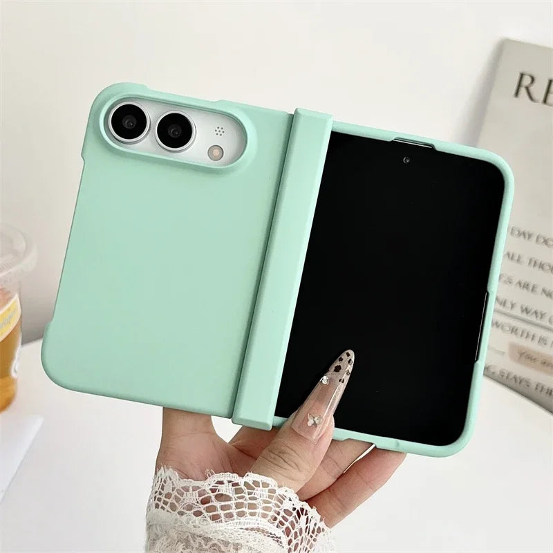 Luxury Skin Feel Frosted Matte Fold Phone Case For iPhone Duo Ultra 18 Fold Hinge Protective Ultra-thin PC Shockproof Hard Cover