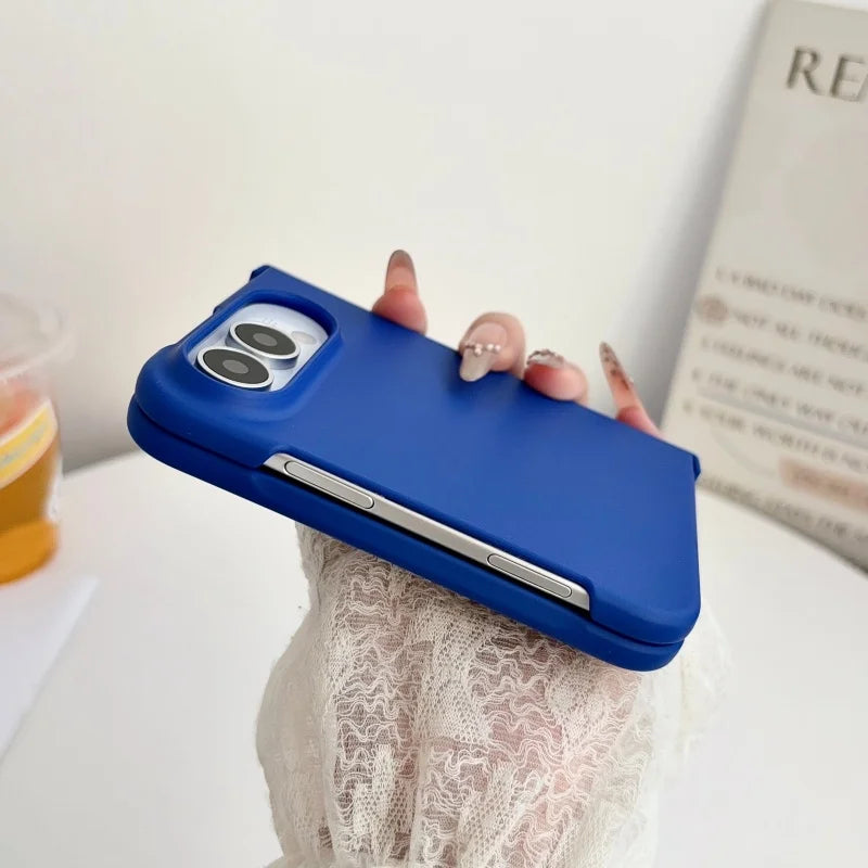 Luxury Skin Feel Frosted Matte Fold Phone Case For iPhone Duo Ultra 18 Fold Hinge Protective Ultra-thin PC Shockproof Hard Cover