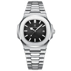 POEDAGAR Square Luxury Men Wristwatch Waterproof Luminous Date Stainless Steel Male Clock Business Sports Quartz Watches For Men