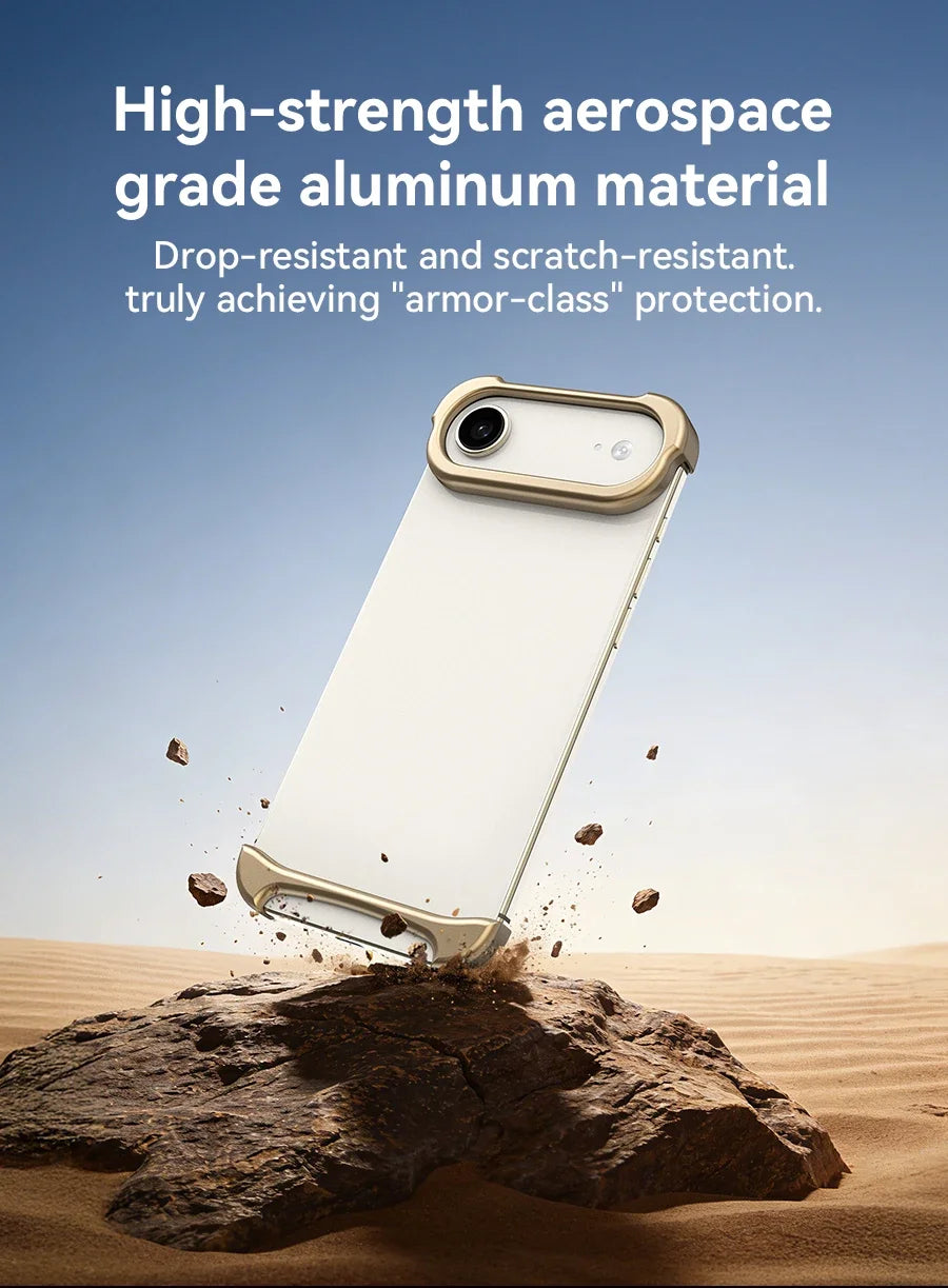 Genuine Aluminum SEBS Rubber Metal Bumper Double-layer ARC Case for IPhone 18 17 Pro Max Air Unique Design High-strength Cover