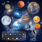 USB Starry Sky Projector Lamp 360° Rotatable Flexible Hose Planet Galaxy Projection Light with 17/12 Pcs Film Slides Bedroom