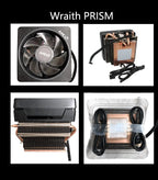 AMD New Ryzen Wraith Cooler Wraith Prism Fan Original 4 PIN Can support R3 R5 R7 R9 CPU Can support AMD Motherboard