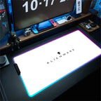 Alfombrilla de escritorio grande para teclado PC gamer XXL 900x400 RGB Alienware, alfombrilla de ratón gaming LED, accesorios de ordenador, Tapis De Souris Mousepads