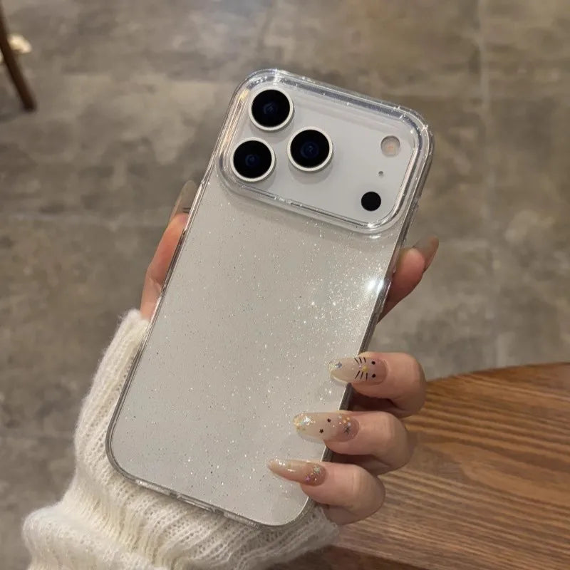 Luxury Fashion Bling Glitter Transparent Phone Case For iPhone 18 17 Pro Max 16 15 14 13 12 11 XS X XR 7 8 Plus 16E 17 Air Cover