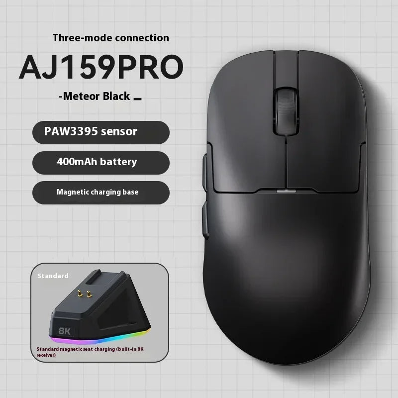 AJAZZ AJ159 APEX Mouse Tri Mode Wireless 8K PAW3950 Sensor Low Latency Gaming Mouse Charge Base Customize Lightweight Pc Gamer