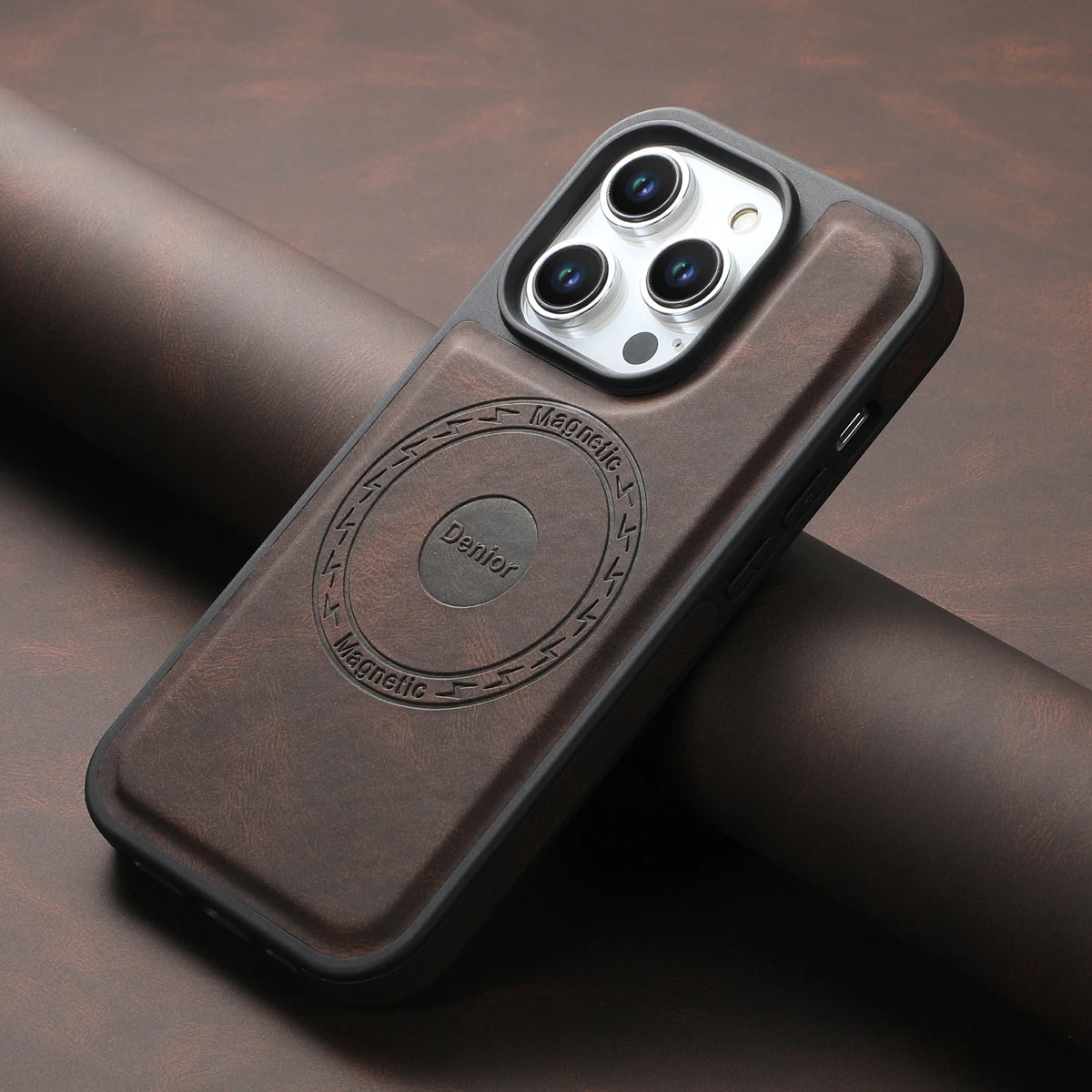Frosted Faux Leather Magnetic Wireless Charging Case for iPhone 17 Pro Max