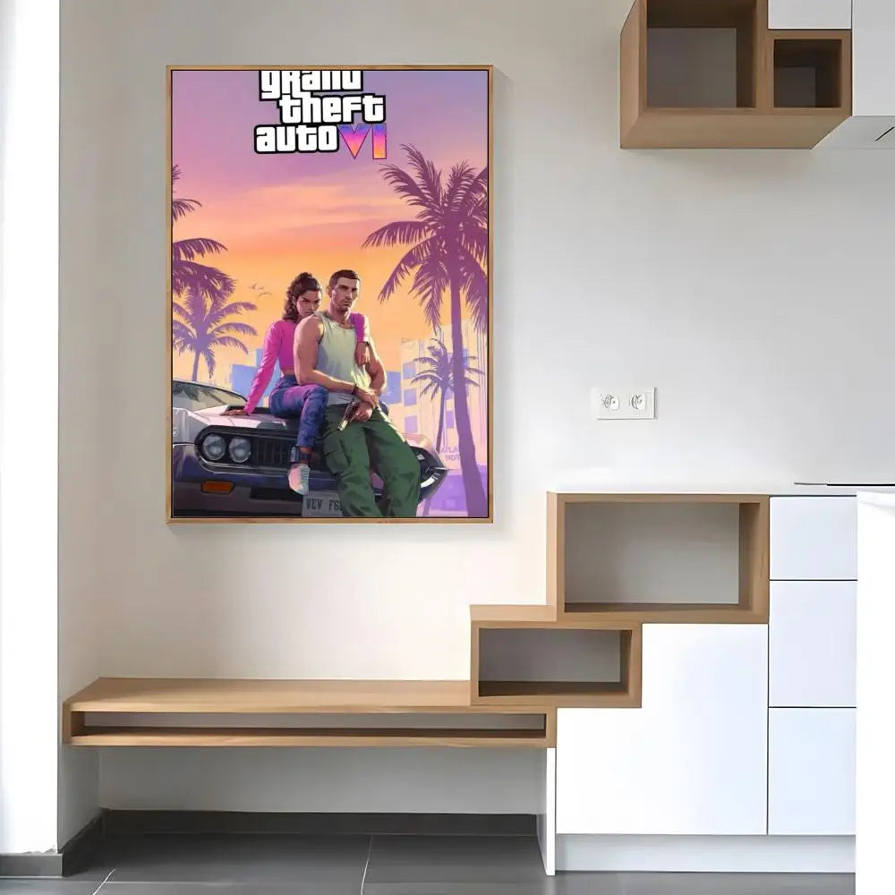 Hot Game G-Gta 6 Poster Paper Print Home Living Room Bedroom Entrance Bar Cafe Art Painting Decoration