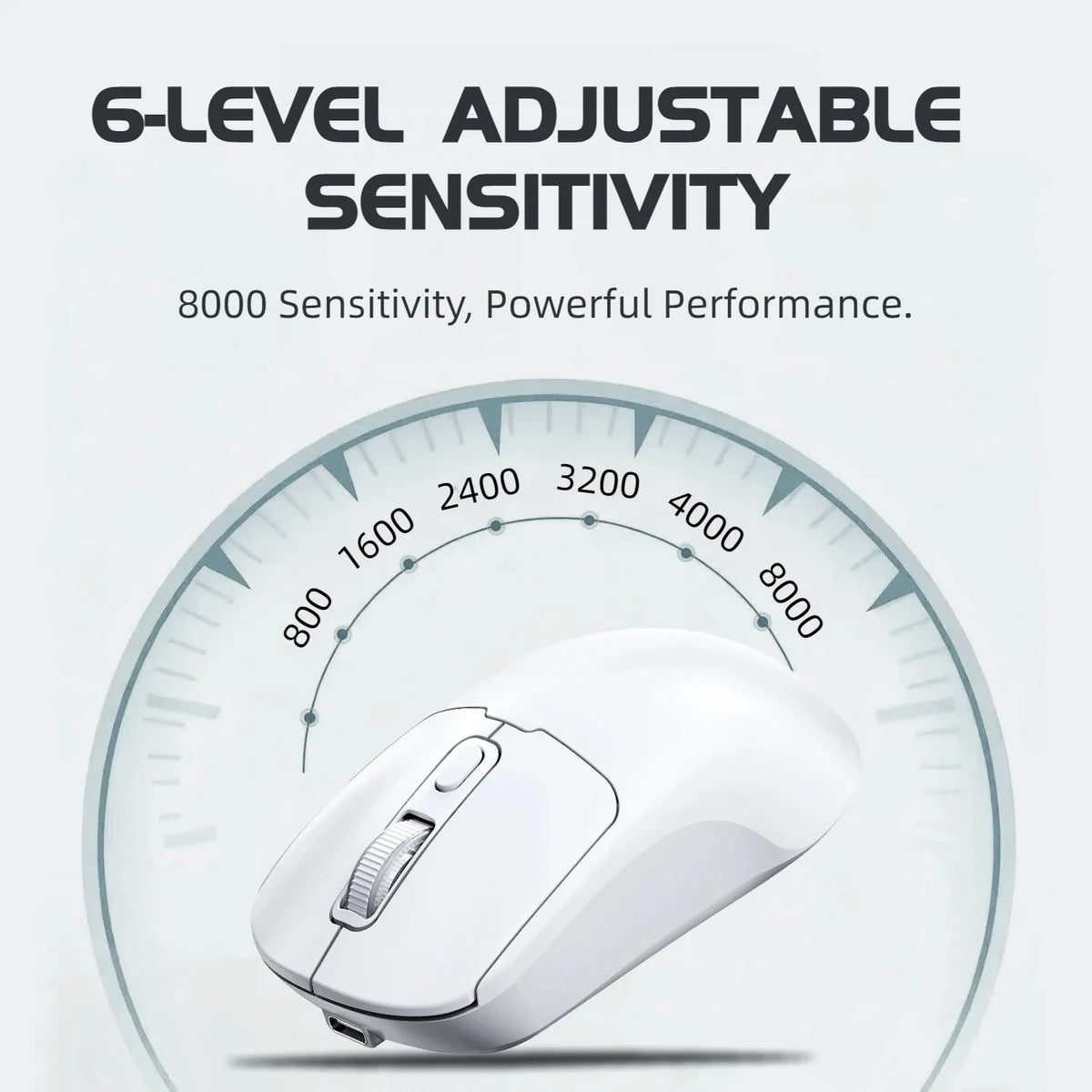 Wireless Mouse Bluetooth 5.4 2.4G Type-C Tri-Mode Rechargeable Gaming Mouse 8000 DPI 1000Hz Lightweight 58g RGB Mouse for PC Laptop Phone Tablet