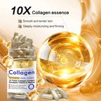 Collagen Firming Capsule Essence, Moisturizing and Smoothing the Skin, Contains Plant-Based Squalane, Retinol, and Vitamin E Deep Hydration Essence (0.4Gx90 Capsules)/Bottle-1 Bottle