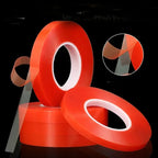 0.2MM 1/2/3/5/10mm 50M Strong Acrylic Adhesive PET Red Film Clear Double Side Tape No Trace For Phone Tablet LCD Screen Glass