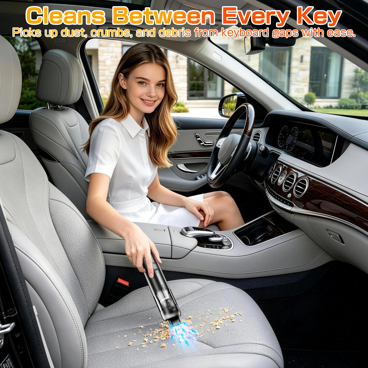 Car Vacuum Cleaner Air Duster Cleaning Tools Electric Dust Collector Universal Auto Accessories for Computer Keyboard Camera Home RV Truck Trailer Sofa Living Room