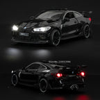 1/32 Scale M4 Alloy Car Models Metal Diecast Toys Vehicle with Simulation Sound and Light Sport Car Toys for Kids Birthday Gifts