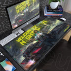 Black Gaming Mousepad XXL Rubber Non-slip Office Deskmat Anime Girl Playmat C-Cyberpunks Style Lock Edge PC Keyboard Accessories